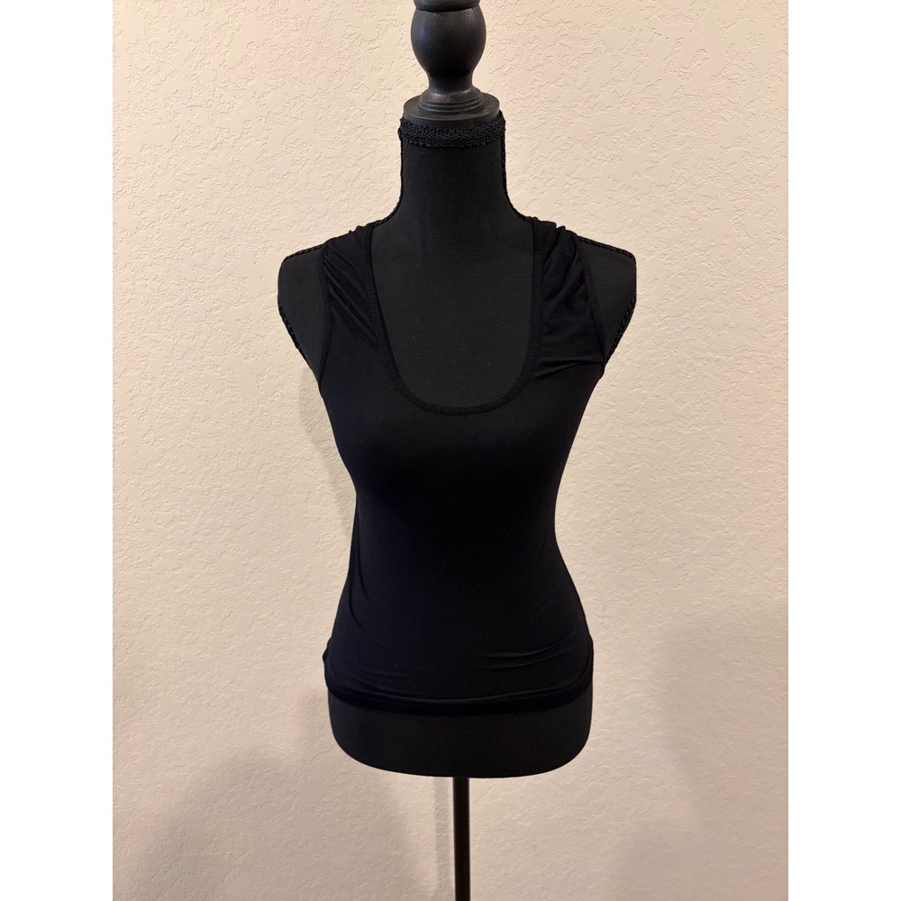 Intimately Free People Black Racerback Tank Top Scoop Neck M/L Stretch Layering